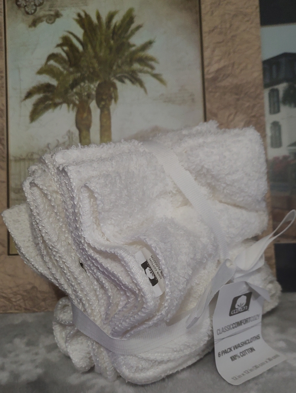 6-Pack White Washcloths - Picture 6 of 6